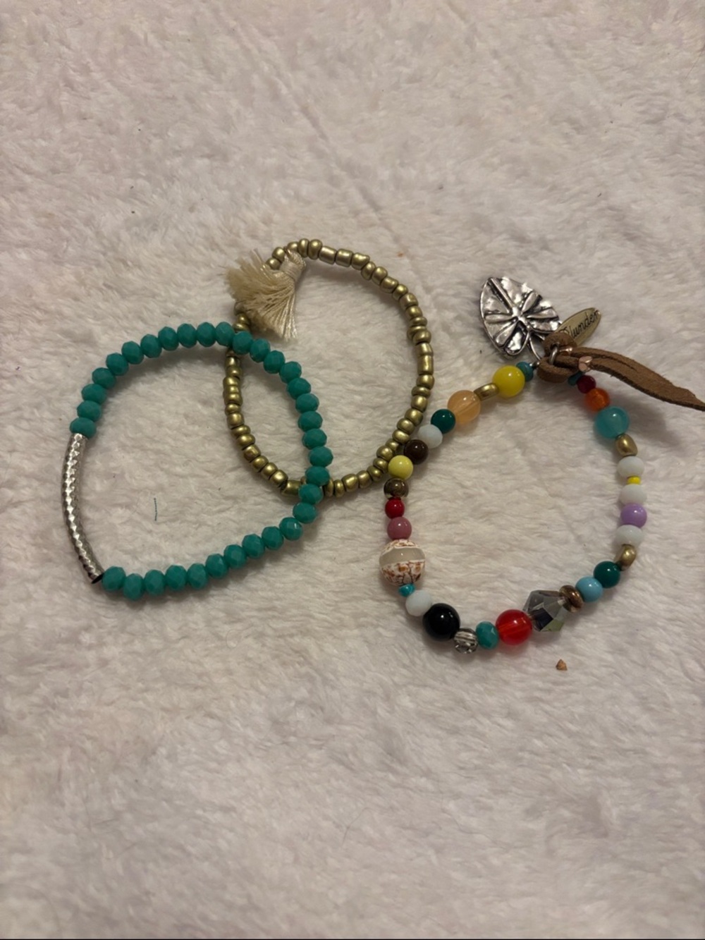Plunder Turquoise, Gold & Multicolor Beaded Bracelet Set